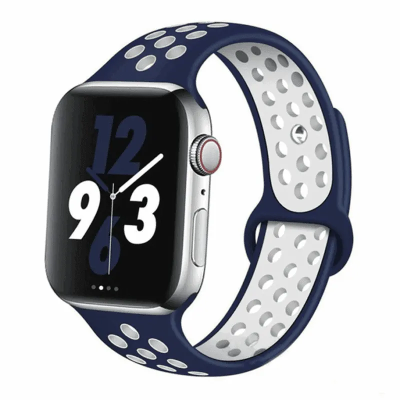 Apple Watch Band – Sport Blue w/ White Holes