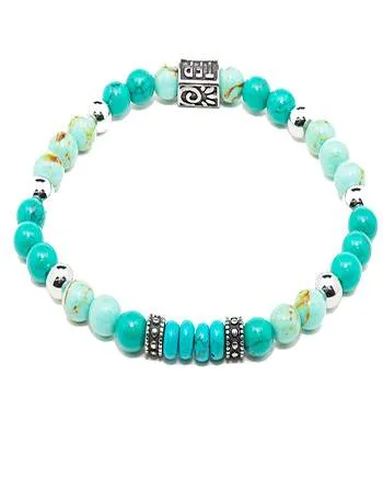 Beaded Bracelet  – Green/Jade/Turquoise Stretch Bracelet