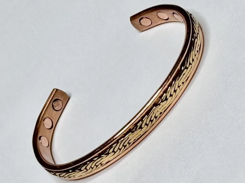Copper Cuff Bangle - Brass Twist