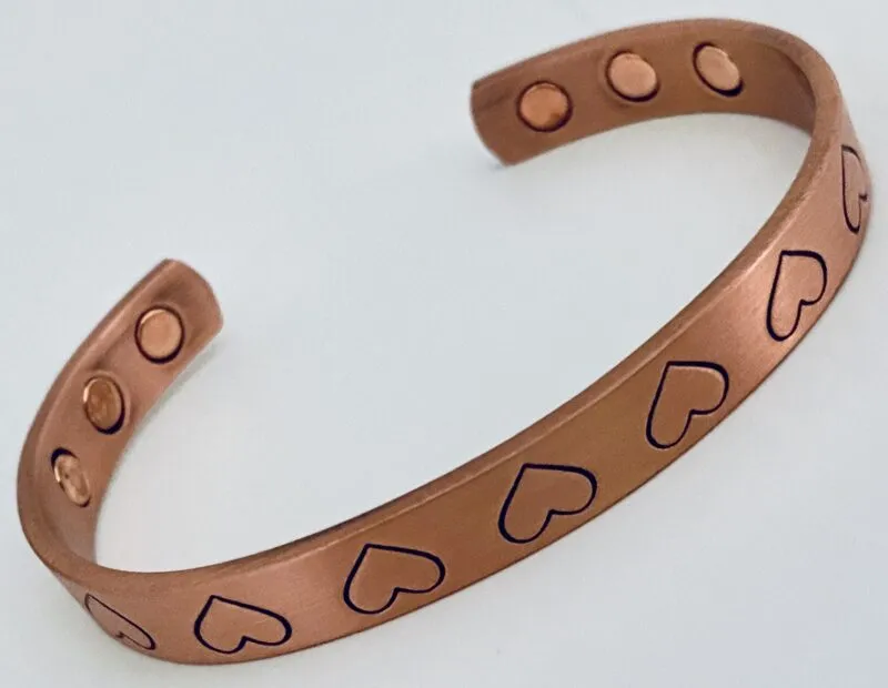 Copper Cuff Bangle - Hearts