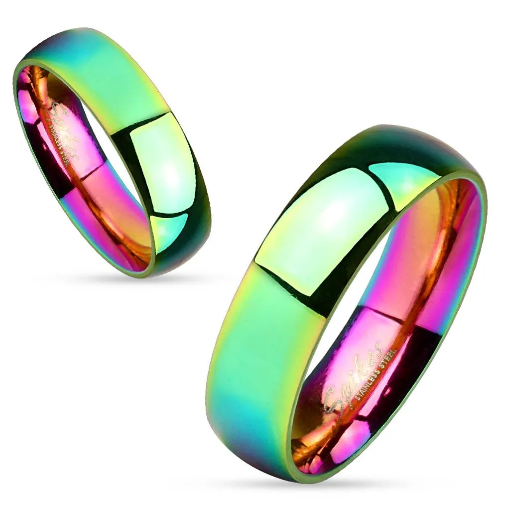 Stainless Ring – Polished Rainbow