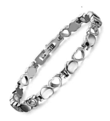 Titanium Bracelet – Heart Polished Silver