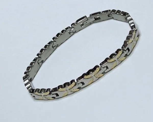 Titanium Bracelet - 2 Tone Butterfly