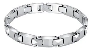 Tungsten Bracelet – Polished Silver Pyramid 10mm