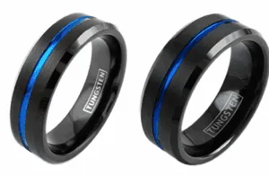 Tungsten Ring Thin Blue Line